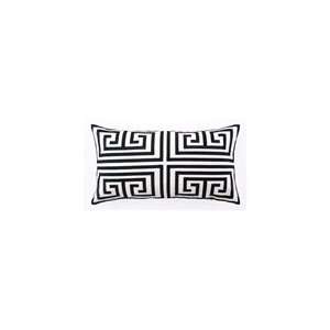  Black Greek Key Embroidered Pillow by Trina Turk