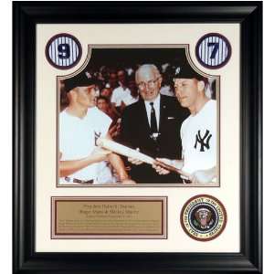  Yankees Mounted Memories Truman/Maris/Mantle Photo 