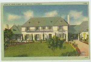  HOME OF MOVIE STAR IRENE DUNNE HOLMBY HILLS CA 1940 POSTCARD  