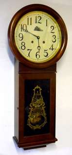 Round Top Striking Railroad Regulator Wall Clock  