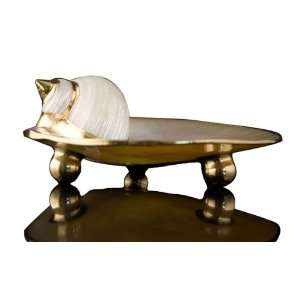 Mother of pearl Caviar Plate with White Turbo Shell accent Gold Plated 