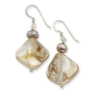   Mother of Pearl & Freshwater Cultured Pearl Earrings: Vishal Jewelry