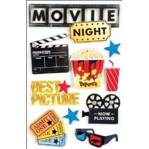  Movie Night 3 D Stickers 