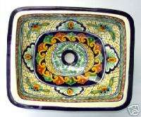 05 (Rectangle) Mexican Ceramic Talavera drop in sinks  