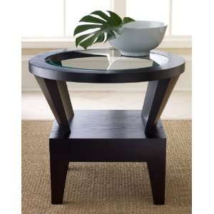    Abbyson Living Morgan Round Glass End Table: Home & Kitchen