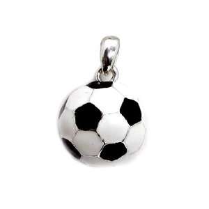 Soccer ball Pendant; 1 Drop; Silver Metal