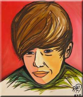 JUSTIN BIEBER Original Abstract ART PAINTING by RAEART  