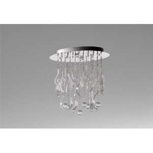 Mirabelle Collection 4 Light 29 Chrome Flush Mount with Clear Glass 