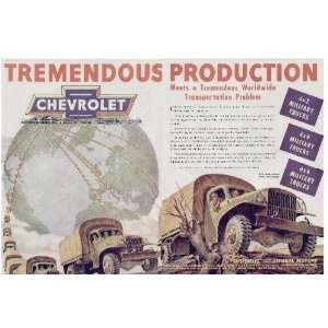   War Effort  1944 Chevrolet Military Trucks War Bond Ad, A4981
