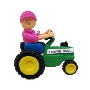  Green Tractor Female Christmas Ornament: Home & Kitchen