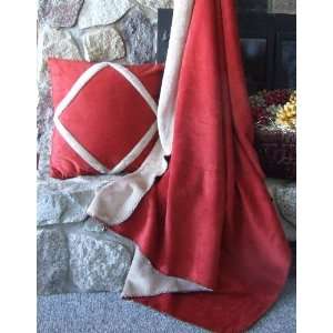 Red Faux Suede and Microfiber Fleece Throw:  Home & Kitchen