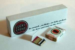 6th Scale Lucky Strikes Cigarette,Carton,Matches set  