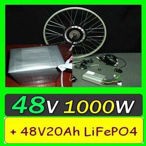 48V 1000W Electric Bicycle Kit 26 48v 20ah LiFePO4 Battery 5A 