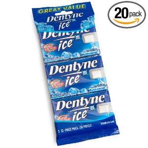 Dentyne Ice Peppermint Sugarless Chewing Gum, 12 Piece, 3 Count Multi 