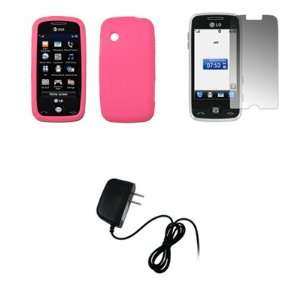  LG Prime GS390   Premium Pink Soft Silicone Gel Skin Cover 