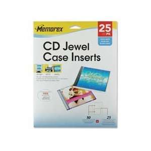  Memorex : Jewel Case Inserts, 25/PK, White Matte  :  Sold 