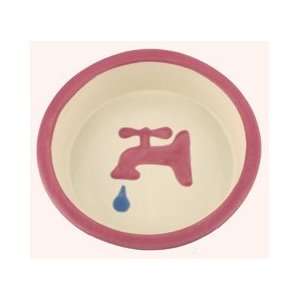  Melia Pink Tap Design Ceramic Dog Bowl SMALL: Kitchen 