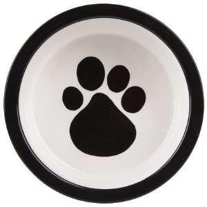  Melia Pet Paw Ceramic Dog Bowl   Black   Small (Quantity 