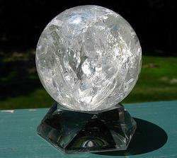 Shimmering Quartz Crystal Ball / Sphere w Rainbows  