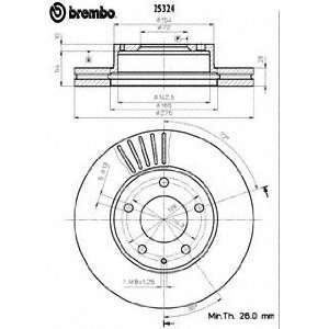  Brembo BDR25324 Mazda Brake Rotor Automotive