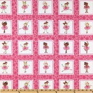  44 Wide Pretty Ballerinas Frames Pink Fabric By The Yard 