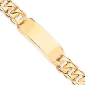    14k Gold Hand polished Traditional Heavy Link ID Bracelet Jewelry