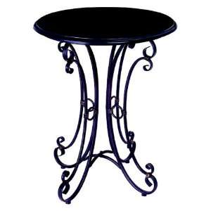 Marble and Iron Round Accent Table