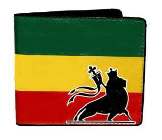  Jamaica Rastafari Lion Of Zion Flag Leather Bifold Wallet 