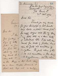English Author HUGH MACMILLAN Two Autograph Letters  