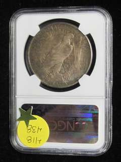 1921 Silver Peace Dollar NGC MS 65   Toned    