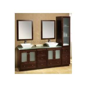  Ceramic Vessel Sinks & 2 Mirrors MC6050 M01 Maple