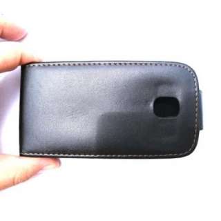 Black Flip Leather Case Punch For LG Optimus One P500 Phone  