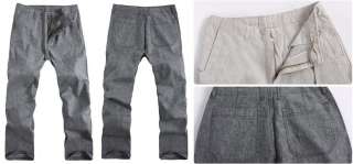   Mens Casual Beige Gray Linen Pants Trousers Drawstring Size S XXL Jpq