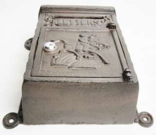 Cast Iron Mail Box with 2 Keys and Rust Finish Large  
