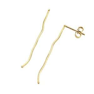   Gold Earrings Snake Chain Long Dangle 1.5 Jewel Roses: Jewelry