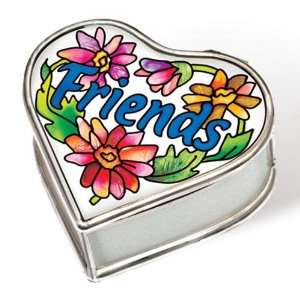  2.5 x 2.5 x 1.25 Friends Heart Shaped Stained Glass 