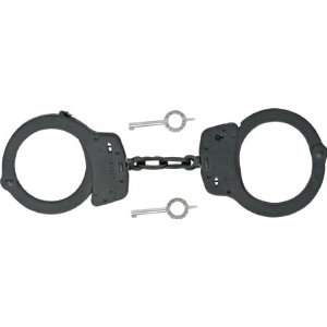   Wesson Handcuffs Solid Nickel Black Double Lock