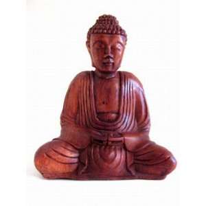  Meditating Buddha, Wood Statue 