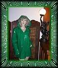 Shiny Green PVC vinyl hooded raincoat Slicker rain Jacket NEW rain 