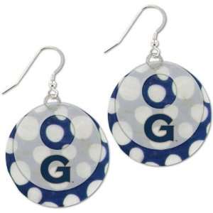  Georgetown Hoyas Capiz Double Shell Earrings Sports 