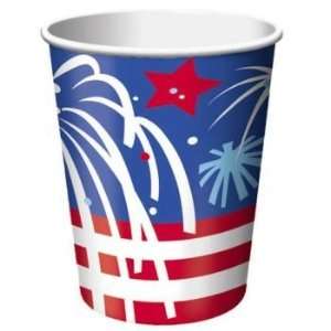  Colors Of Freedom 9 oz Paper Cups 8 Per Pack: Kitchen 