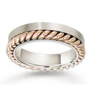    14k Two Tone Gold Special Elegant Rope Wedding Band Jewelry
