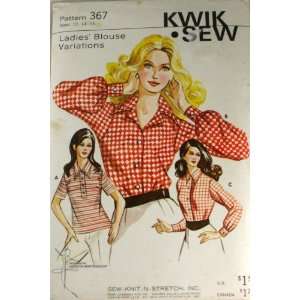  Kwik Sew 367 Pattern Ladies Blouse Variations Size 12,14 