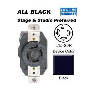  Leviton 2420 B L15 20R Locking Flush Receptacle   Black 