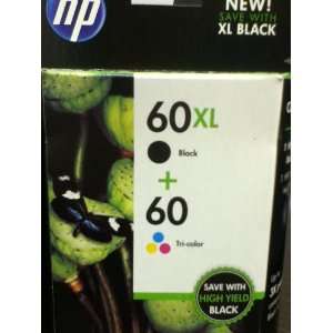  Hp 60XL Black & 60 Tri Color Combo Pack