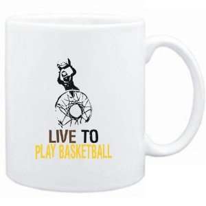 Mug White  LIVE TO play Basketball  Sports:  Sports 
