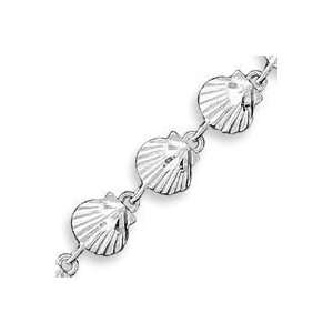  7.5in Sea Shells Bracelet   Sterling Silver: Jewelry