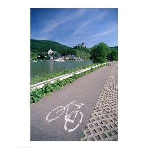 Cycle, Bicycle Path and Two Cyclists, Town View, Beilstein 