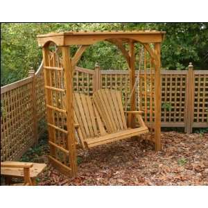  Treated Pine Springfield Arbor with 4 Swing Patio, Lawn 
