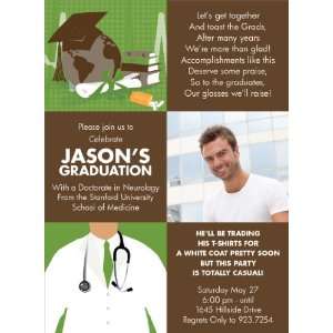   Med Grad Olive Photo Graduation Invitations